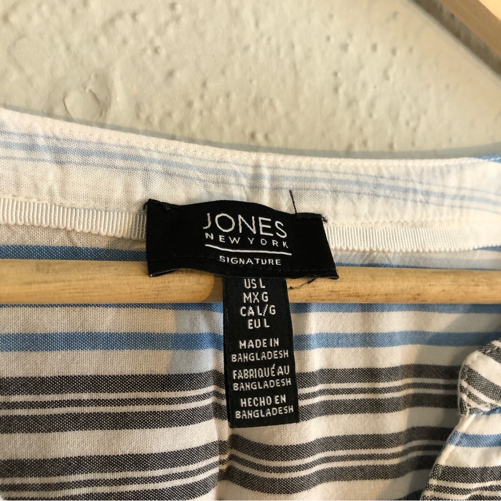 Jones NY Striped Half Zipper Tunic Blouse - Picture 5 of 9